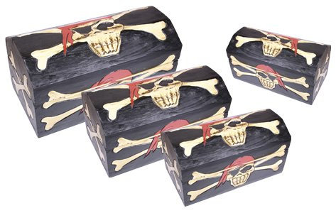 Holzspielerei PU1040-M - Piratenbox Captain Jack, mittel