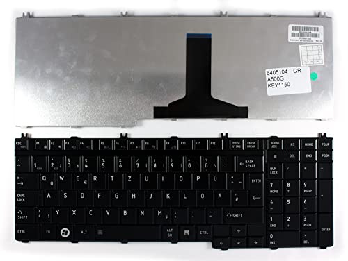 Keyboards4Laptops kompatibel Deutsch Gestaltung Glänzend Schwarz Laptop Tastatur Ersatz für Toshiba Satellite A500-133