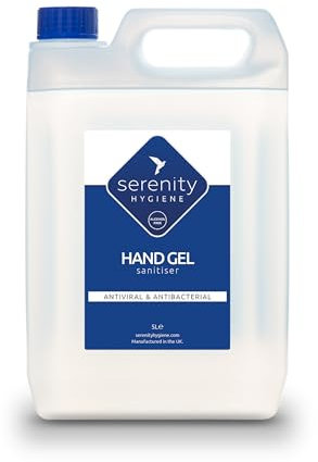 Hand Sanitiser Gel - Unscented and Alcohol-Free Hand Sanitising Formula - Great for Schools, Hospitals, Home & Office - Manufactured in the UK - 5 Litre Hand Sanitizer Pack of 1