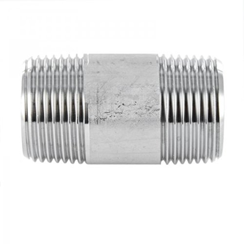 KI Edelstahl Rohrdoppelnippel V4A Gewindefitting 3/8 x 40mm