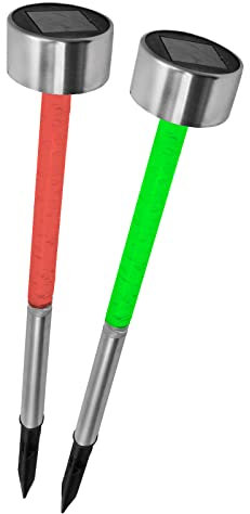 Eaxus® 2x LED Solarlampen für Außen - Deko Gartenleuchten/Gartenlaternen mit RGB Farbwechsel, Kabellos