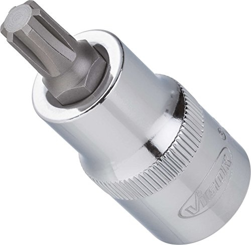 VIGOR Schraubendrehereinsatz, V2203, 1/2″, Innen Keilprofil Ribe-CV, SW M6 | Antrieb 1/2 Zoll (12,5 mm) Vierkant hohl, Abtrieb Innen Keilprofil Ribe-CV, Länge l2 55 mm, 70 g, Antrieb: 1/2″, Maße: 55 mm