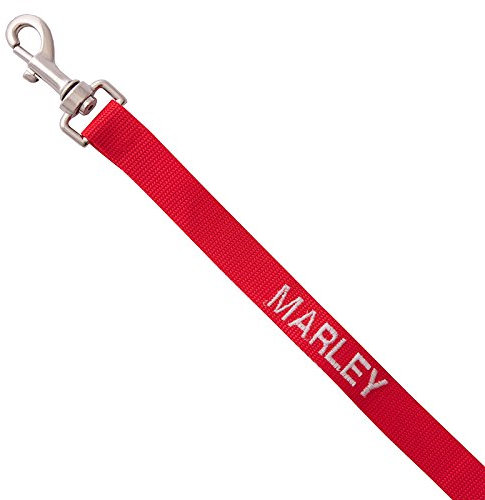 personalised dog lead (4 foot long, red)
