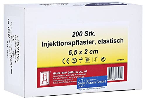 Injektionspflaster 2x6,5 cm Vlies Weiß