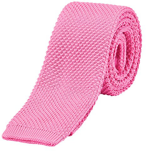DonDon schmale Strickkrawatte 5 cm - rosa
