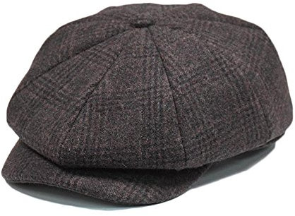 Anshili Schirmmützen, Unisex Schiebermütze Beret (Braun)