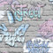 Children's Graffiti Brick Wallpaper Metallic Pink Blue Grey Lilac Urban Ugepa from YöL