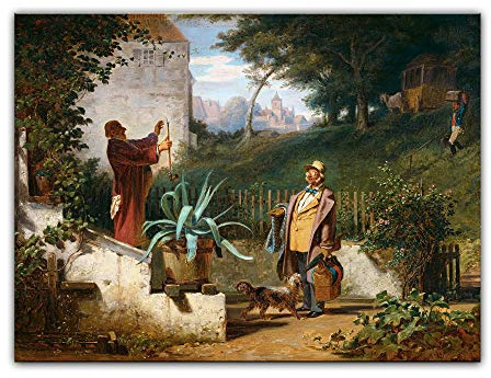Bilderdepot24 Kunstdruck Poster - Carl Spitzweg Jugendfreunde 60x40 cm ca. A2 - Alte Meister Bild ohne Rahmen
