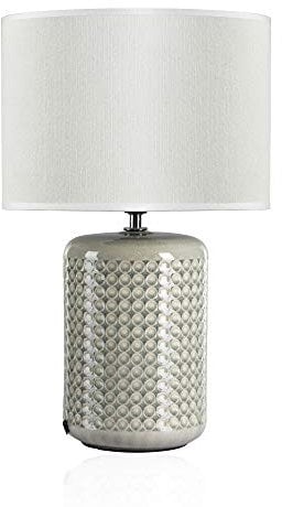 Pauleen 48020 Go for Glow Tischleuchte max. 20W Tischlampe für E27 Lampen Nachttischlampe Beige, Grau, Grün 230V Keramik/Stoff ohne Leuchtmittel