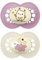 MAM Original Night Succhietto 6+ Mesi (Set da 2), Ciuccio MAM 6-16 mesi che si illumina al buio con tettarella in silicone, Kit da 2 accessori neonato con porta ciuccio sterilizzatore, Lilla/Crema