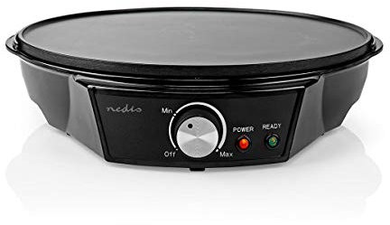 Crepe Maker - Diametro: 300 mm - 1200 W - Rivestimento antiaderente - Impostazioni temperatura - Spia - Nero - Metallo