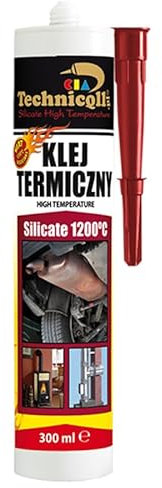 HT Colle adhésive haute température 1200 °C pour pot d'échappement cheminée four Gris 300 ml