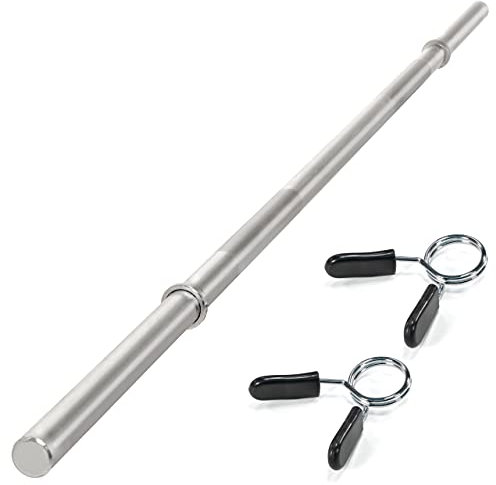 MAXXIVA® Langhantelstange - 120/140/160/180 cm, 30mm, bis 300kg, Stahl, Chrom, Federverschluss - Langhantel, Hantelstange, Langhantel-Stange, Bankdrücken (Silber, 160 cm)