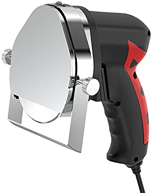 KOUWO Commercial Turkish Kebab Slicer With 2 Blade 80w Electric Kebab Knife Gyro Shawarma Cutter 60kgs Per Hour (Silver(110V))