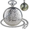 Tiong Doctor Who Taschenuhr mit Bronze-Gehäuse, Quarz, weißes Zifferblatt und Kette, Retro-Stil, Dr Who-Halskettenanhänger, Silber-1, Antik-Optik