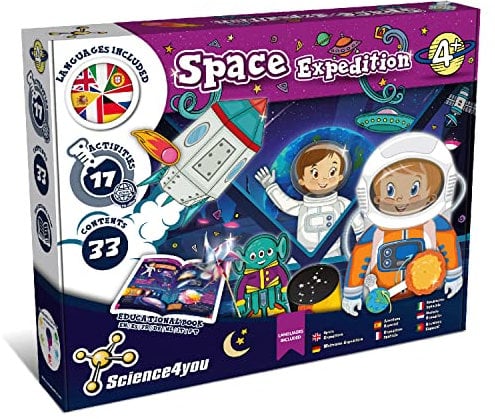 Science4you Space Lab Adventure for Kids Age 4+ Years - Crafts Set, 17 Activities: Solar System Model, Space Torch for Kids, Model Rocket - Fun Astronomy Gifts, Stem Toys for Girls & Boys Age 4 5 6 7+