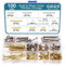HSEAMALL Lot de 100 vis de reliure Chicago assorties, vis à tête cruciforme ronde en métal, rivet à clou Chicago, bouton pour décoration en cuir, ceinture de reliure DIY-M5 x 5/15/25/35/45 mm