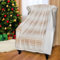 Catalonia Classy Sofadecke mit doppeltem Mikroplüsch-Sherpa-Fleece, superweich, geeignet für alle Jahreszeiten, Flauschiger Plüsch, kuschelige, Dicke Couchüberwürfe，Chevron-Druck,Latté,150 x 130 cm