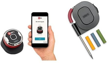 Weber Thermomètre Connecté IGrill Mini, Noir, 3,2 x 10,8 x 5 cm & Sonde à viande Igrill Pro, Noir, 3,2 x 10,8 x 5 cm