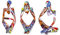 Tauzveok Denker Skulptur,Schweigen Skulptur,Denker Skulptur Statue Kunstharz, Ornamente Kunst,Für Die Dekoration des Desktops Zu Hause, Büro,Colorful Large Set