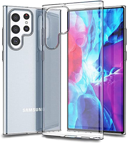 TECHGEAR Funda Compatible con Samsung Galaxy 22 Ultra [Airflex Case] Anti-Choque Delgada y Ligera Funda de Gel TPU Flexible con Teclas de Tacto Suave para Galaxy 22 Ultra Smartphone – Transparente