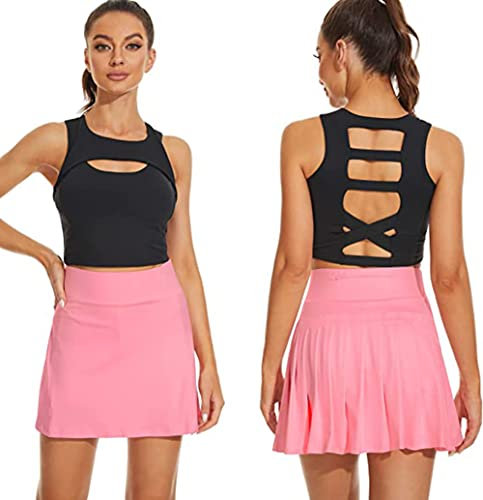 ThreeH Tennisrock Athletische Plissee Mini Golf Tennis Skorts Röcke für Frauen Badminton Yoga