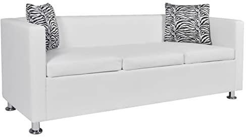 Yolola 3-Sitzer Sofa,Sofa 3 sitzer Kunstleder,Couch,Loungesofa Relaxsofa,Relaxcouch Kunstleder,Sofa 3 sitzer Wohnzimmer,mit 2 x Kissen