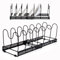 Kinsinder Erweiterbares Pfannen-Organizer-Rack, Topfdeckel-Organizer mit 7 verstellbaren Trennwänden, Küchen-Pfannendeckelhalter für Schrank, Theke, Schwarz - 7
