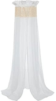 Jollein Betthimmel Vintage Boho Lace Ivory - Höhe 155 cm - Mit Spitzeneinsatz - Baldachin Kinderzimmer Babybett - Elfenbeinfarben, Cremeweiß