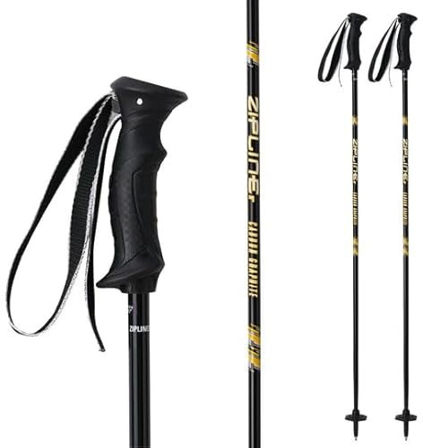 Zipline Lollipop 14.0 Graphite Carbon Composite Skistöcke - Leichter ergonomischer Griff, Vibrationsdämpfung, Groomer und Freestyle - Skifahrer nach Wahl (Obsidian, 117 cm)