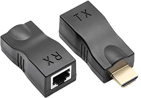 Cikiki Adaptateur Ethernet 4K 3D pour HDMI compatible 1.4 30 m vers RJ45 sur réseau LAN Cat6 E4P0