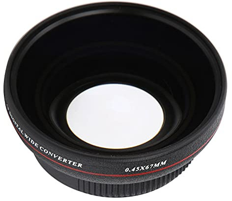 67MM 0.45x Obiettivo per Fotocamera Universale, Teleobiettivo in Metallo Teleobiettivo per Riprese Ravvicinate Obiettivo Grandangolare Aggiuntivo per Fotocamere DSLR/Leggero/Pratico/Adatto