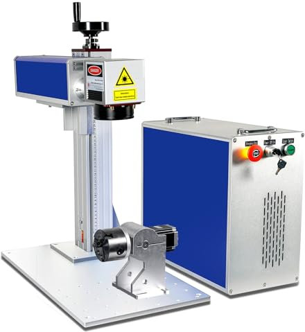 MCWlaser 30W Fiber Laser Graviermaschine Raycus Marking Machine für Metall Laser Markiermaschine Markierungsbereich 175 * 175mm with 80mm Rotary Chuck Verbringung aus der EU