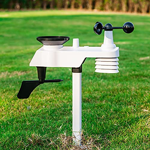YuqiaoTime 0310 Stazione meteo WiFi professionale Internet Wireless con sensore esterno pluviometro previsioni meteo misuratore vento NicetyMeter (0310 RF)