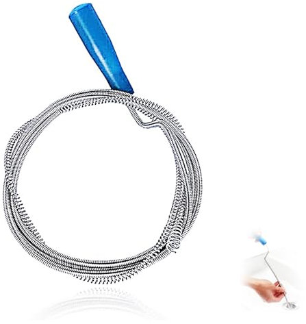 Spirale per la pulizia dei tubi, 5 metri, a spirale di scarico con punta di trapano, per lavabo, vasca da bagno, WC