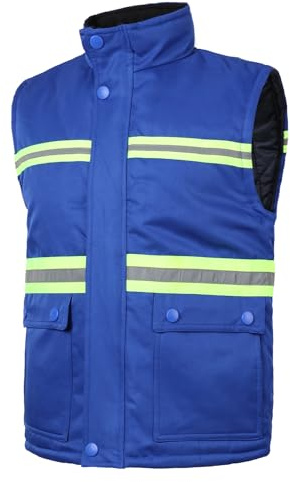 Yukirtiq Chaleco Reflectante de Seguridad para Hombre Alta Visibilidad Chaleco Acolchado de Trabajo