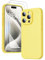 GOODVISH 3 in 1 Case for iPhone 15 Pro Case, [2X HD Screen Protector][Upgraded Camera Protection]Shockproof Liquid Silicone Soft Microfiber Lining Smooth Protective Phone Case Cover 6.1, Lemon Yellow