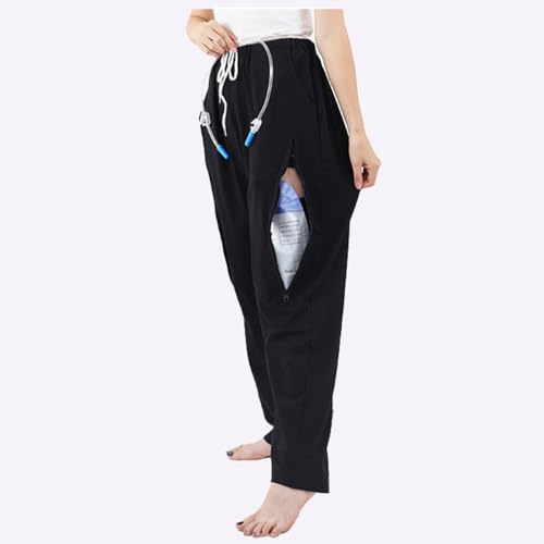Pantalons pour Incontinence et Cathéter Urinaire, Pantalons de Soins aux Patients pour Hommes et Femmes avec Poches Cachées