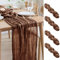 Asee'm 4PCS Tischläufer Käsetuch 300 x 90cm Braun Boho Transparente Läufer Tisch Hochzeit Gaze Stoff Rustikale Käse Tuch für Braut Dusche Party