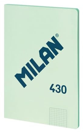MILAN® Libreta encolada A4, cuadrícula de 5x5mm, 48 hojas A4, papel de 95 gr/m², serie 1918, verde