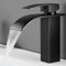 ANMECS Rubinetto Bagno lavabo Nero a Cascata in Acciaio Inox 304, Miscelatore Lavabo bagno Opaco Monoforo, Miscelatore Monocomando Caldo e Freddo Regolabile (Nero)