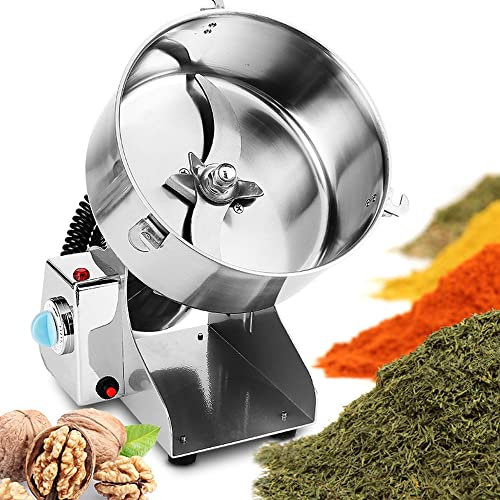 2000G Elektrische Getreidemühle Kräutermühle Schnelle Geschwindigkeit Swing-Typ Rostfreier Stahl Getreidepulver-Pulverisiermaschine Zum Mahlen Von Müsli, Gewürzen, Kaffeebohnen, Gewürzen, Nüssen