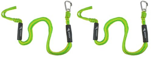 2 Pcs Bungee Dock Line for Boat, 1.2-1.55M Elastic Mooring Rope with Stainless Steel Hook, Bungee Cords Docking Rope Stretches Mooring Rope Foam Float Fishing Boat Accessories for Kayak Pontoon (2)