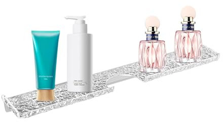 Mensola per Lavabo da Bagno in Acrilico, Senza Perforazione, Organizer per Lavandino, Ripiano per Lavello Sopra il Rubinetto, per Bagno e Cucina