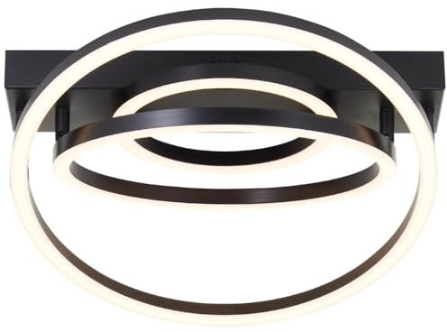 Brilliant LED-Deckenleuchte in schwarz – Deckenlampe inklusive 3-Stufen-Dimmer und 3300 Lumen – Warmweiße Lichtfarbe mit 3000 Kelvin – Moderne Wohnzimmerlampe