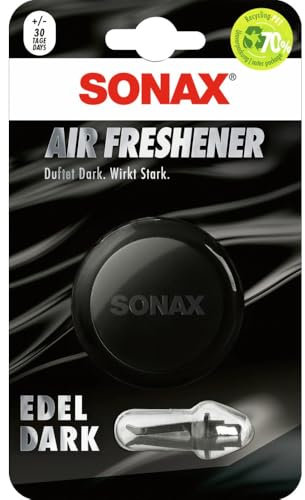 SONAX AirFreshener Edeldark (1 Stück) Lufterfrischer mit frischem Duft und langanhaltendem Dufterlebnis für den Fahrzeuginnenraum | Art-Nr. 03610410