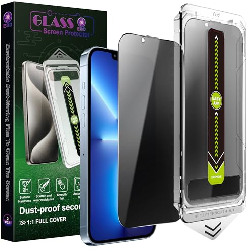 SY SHANGYAN 2-Pack Privacy Anti-Spy Screen Protector for iPhone 16e/13/13 Pro/14 (6.1),9H Tempered Glass,Full Coverage,Anti-Fingerprint,Auto Dust Removal,Bubble-Free,Easy Fit