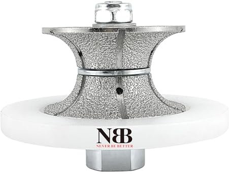 NBB Diamant-Profilscheibe Diamantfräser mit großer Abdeckführung Fräsbohrer Profilrad Bohrer zum Profilieren für Porzellan Fliesen Keramik Granit Marmor Stein für Winkelschleifer(Full-Bullnose V30)