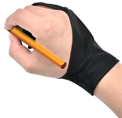 LICQIC Künstler-Handschuh, Zeichentablett-Handschuh, Antifouling, digitaler Zeichenhandschuh für Grafiken, Zeichnen, Tablet, Pad und Kunsterstellung (L)