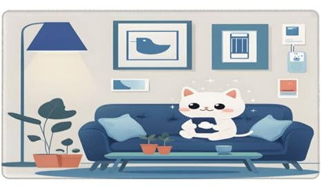 KINGWW Cat On The Sofa Pad Non-Slip Rubber Base Mousepads For Office Home Laptop Travel, 29.5 X 15.8
